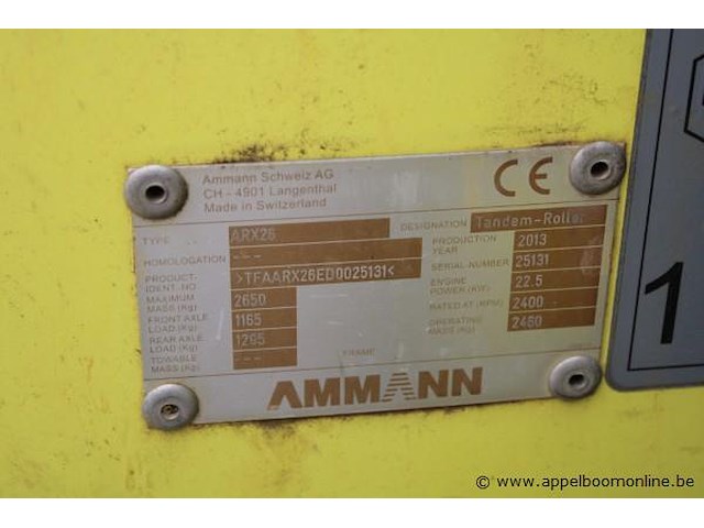 Tandemwals amann arx26 serienummer 25131, bj 2013 - afbeelding 6 van  6
