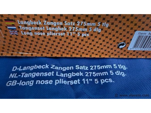 Tangenset-langbek 275mm 5 dlg - afbeelding 2 van  2
