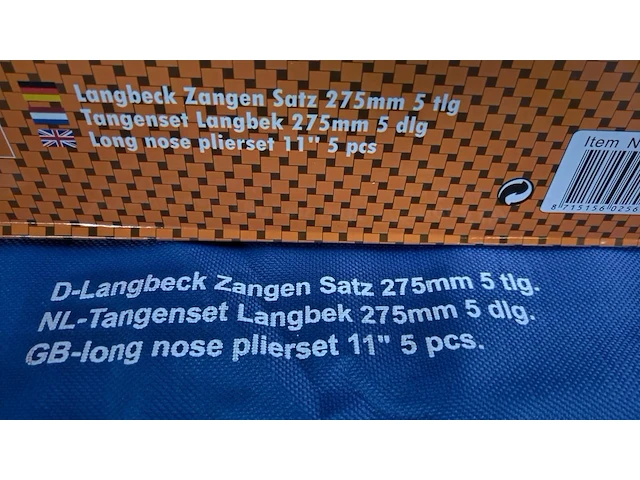 Tangenset-langbek 275mm 5 dlg - afbeelding 2 van  2