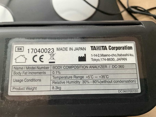 Tanita body composition analyzer dc-360 analysetoestel (2x) - afbeelding 3 van  4