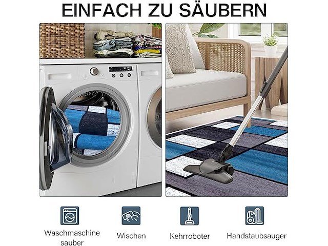 Tapijt 80x120cm blauw - afbeelding 3 van  4