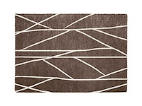 Tapis shaggy berbère lignes asymétriques - 160 x 230 cm - marron et blanc - afbeelding 2 van  4