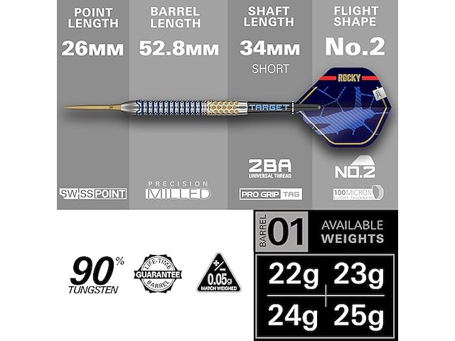 Target darts 'josh rock' dartset (25g) - afbeelding 3 van  4