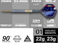 Target darts 'josh rock' dartset (25g) - afbeelding 3 van  4