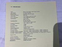 Tascam da-30 dat recorder - afbeelding 3 van  3