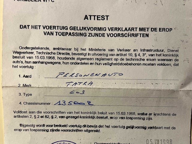 Tatra 603 2.5 v8 serie 2 oldtimer 1966 - afbeelding 61 van  63