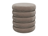 Taupe fluwelen pouf - afbeelding 2 van  3