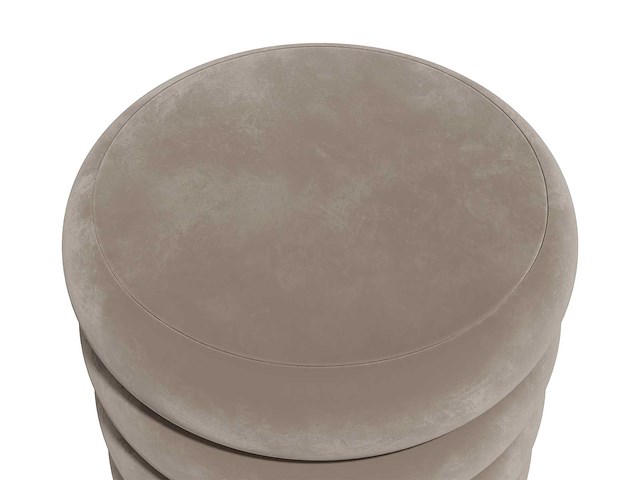 Taupe fluwelen pouf - afbeelding 3 van  3
