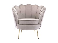 Taupe fluwelen schelpfauteuil van pascal morabito - afbeelding 2 van  8