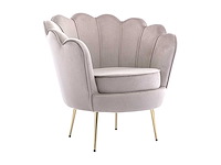Taupe fluwelen schelpfauteuil van pascal morabito - afbeelding 3 van  8