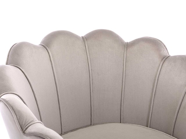 Taupe fluwelen schelpfauteuil van pascal morabito - afbeelding 4 van  8