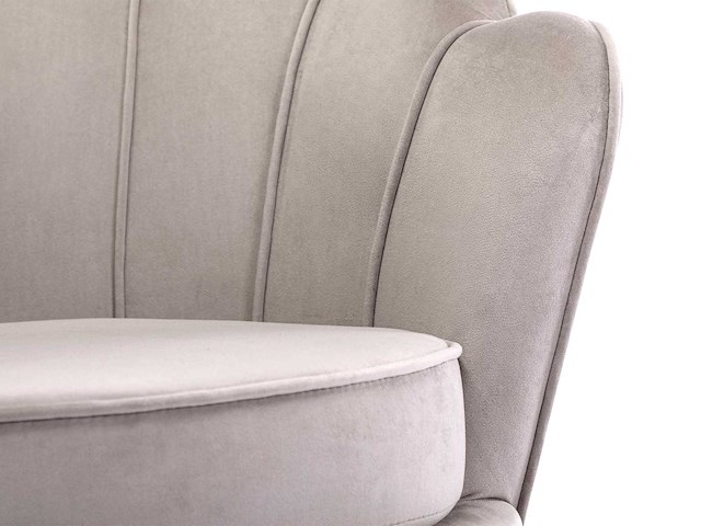 Taupe fluwelen schelpfauteuil van pascal morabito - afbeelding 5 van  8