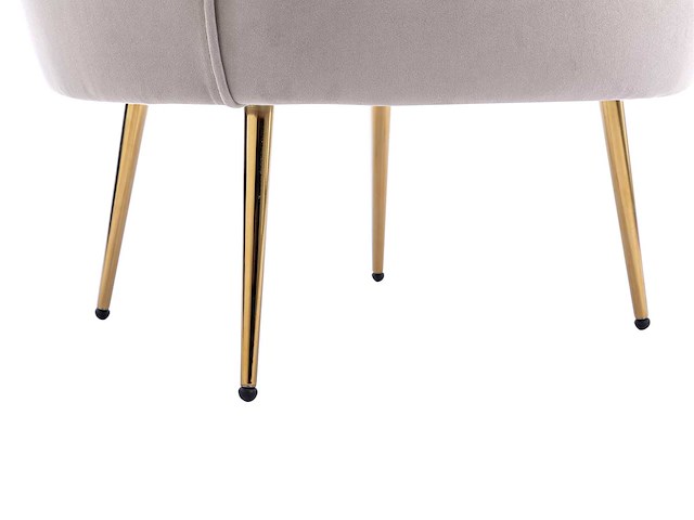 Taupe fluwelen schelpfauteuil van pascal morabito - afbeelding 6 van  8