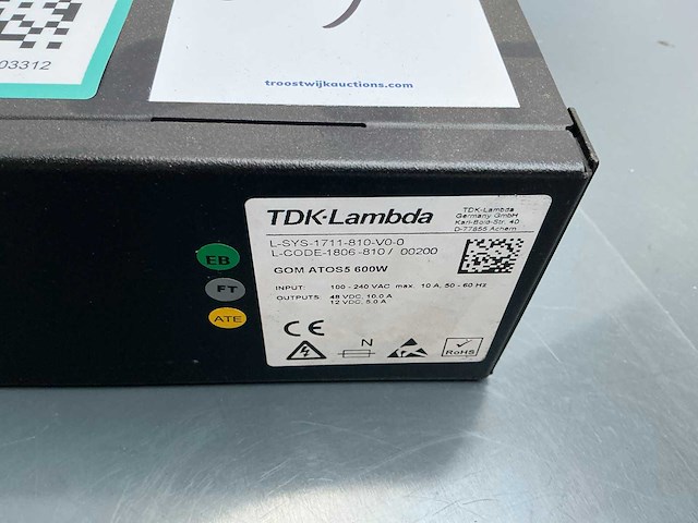 Tdk-lambda gom atos5 600w industriële voeding - afbeelding 2 van  3