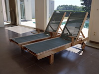 Teak ligbed (2x)