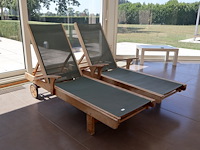 Teak ligbed (2x)