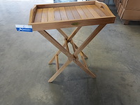 Teak plateau met plooibare staander, jeparas (gf119), lot van 2 - afbeelding 2 van  5