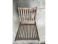 Teaken terrasstoelen met tafel - garden chair (7x) - afbeelding 1 van  3