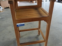 Teakhouten barstoelen met armleuning, jeparas (2 stuks)