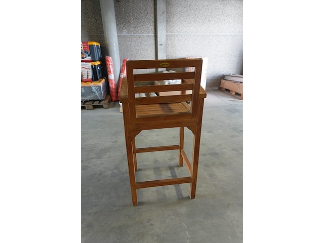 Teakhouten barstoelen met armleuning, jeparas (2 stuks) - afbeelding 2 van  5
