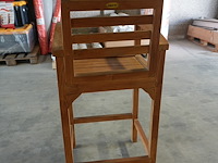 Teakhouten barstoelen met armleuning, jeparas (2 stuks) - afbeelding 2 van  5