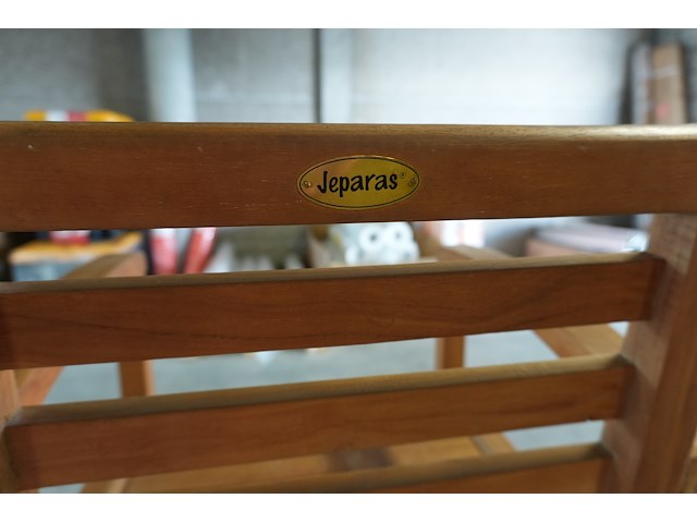 Teakhouten barstoelen met armleuning, jeparas (2 stuks) - afbeelding 3 van  5