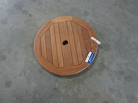 Teakhouten draaiplateau lazy susan, jeparas (gf212), lot van 2