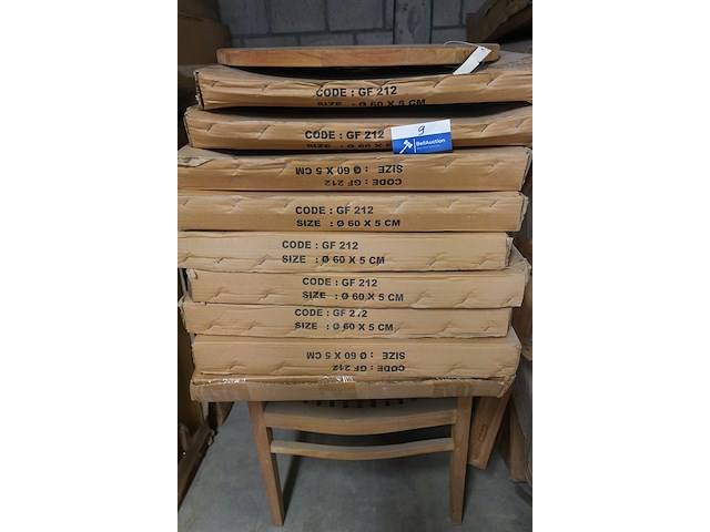 Teakhouten draaiplateau lazy susan, jeparas (gf212), lot van 2 - afbeelding 2 van  2