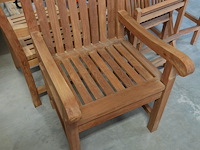 Teakhouten stoelen met armleuning, jeparas (6 stuks)