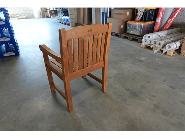 Teakhouten stoelen met armleuning, jeparas (6 stuks) - afbeelding 2 van  6