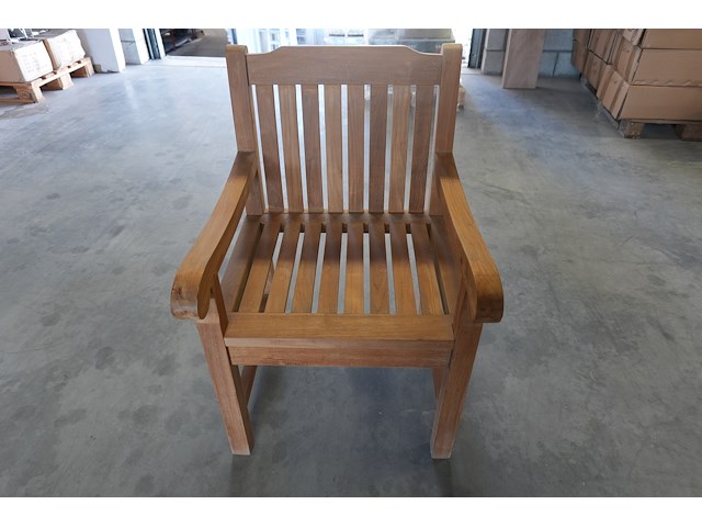 Teakhouten stoelen met armleuning, jeparas (6 stuks) - afbeelding 5 van  6