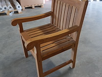 Teakhouten stoelen met armleuning, jeparas (6 stuks) - afbeelding 6 van  6