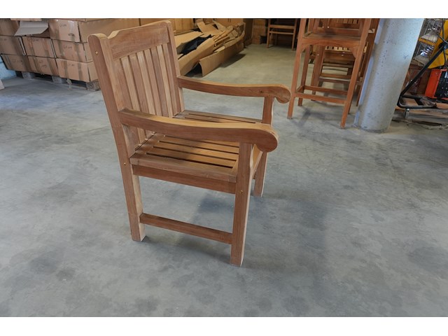 Teakhouten stoelen met armleuning, jeparas (8 stuks) - afbeelding 2 van  5