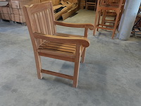 Teakhouten stoelen met armleuning, jeparas (8 stuks) - afbeelding 2 van  5
