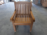 Teakhouten stoelen met armleuning, jeparas (8 stuks) - afbeelding 4 van  5