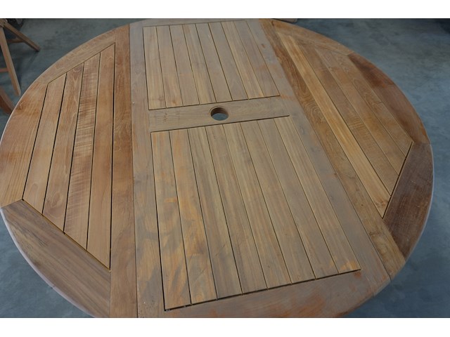Teakhouten tafel met opbergruimte, jeparas (gf226) - afbeelding 2 van  4