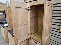 Teakline avignon kolomkast met nis 35 x 35 x 180cm links open - massief - afbeelding 3 van  4