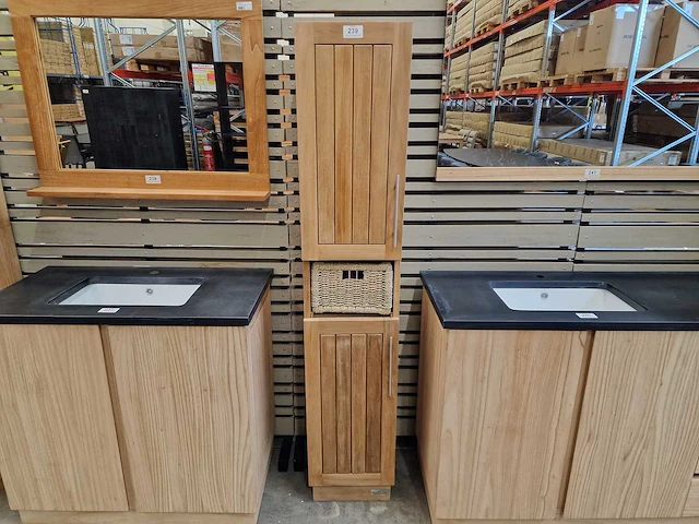 Teakline avignon kolomkast met nis 35 x 35 x 180cm links open - massief - afbeelding 1 van  4