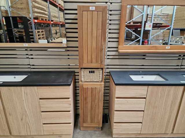Teakline avignon kolomkast met nis 35 x 35 x 180cm links open - massief - afbeelding 1 van  4