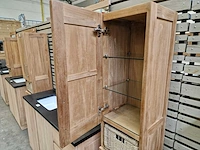 Teakline avignon kolomkast met nis 35 x 35 x 180cm links open - massief - afbeelding 3 van  4