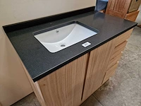 Teakline badkamermeubel dubai 100cm met 2 draaideuren greeploos - afbeelding 2 van  7