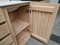 Teakline badkamermeubel dubai 120cm met 2 deuren + 3 laden - terrazzo waskom - afbeelding 5 van  6