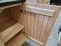 Teakline badkamermeubel dubai 90cm met 2 draaideuren greeploos - afbeelding 6 van  6