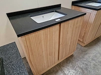 Teakline badkamermeubel dubai 90cm met 2 draaideuren greeploos