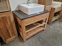 Teakline badkamermeubel erica 95cm + blauwe hardsteen - massief
