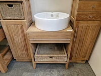 Teakline badkamermeubel loire 60cm + teak blad - massieve a-kwaliteit - afbeelding 2 van  5