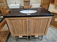 Teakline badkamermeubel new milano 90cm + 1 onderbouw ovale waskom - afbeelding 2 van  5