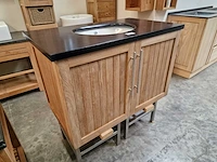 Teakline badkamermeubel new milano 90cm + 1 onderbouw ovale waskom - afbeelding 3 van  5