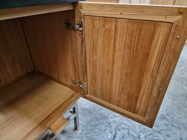 Teakline badkamermeubel new milano 90cm + 1 onderbouw ovale waskom - afbeelding 2 van  5