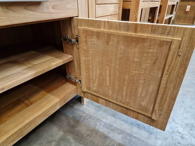 Teakline badkamermeubel new toulouse 160cm 2 deuren + 3 laden - full teak - afbeelding 5 van  7